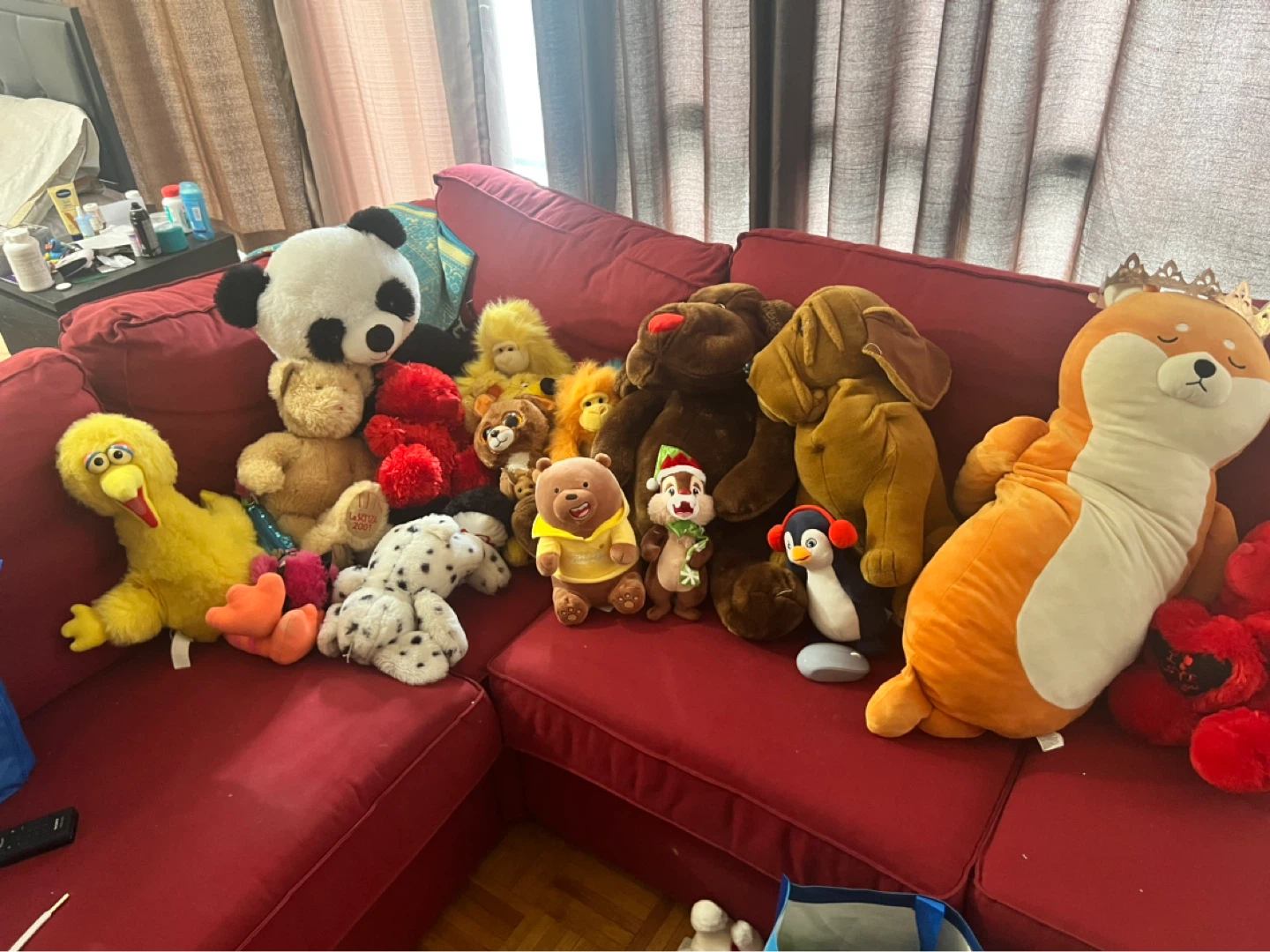 Collection of various stuffed animals