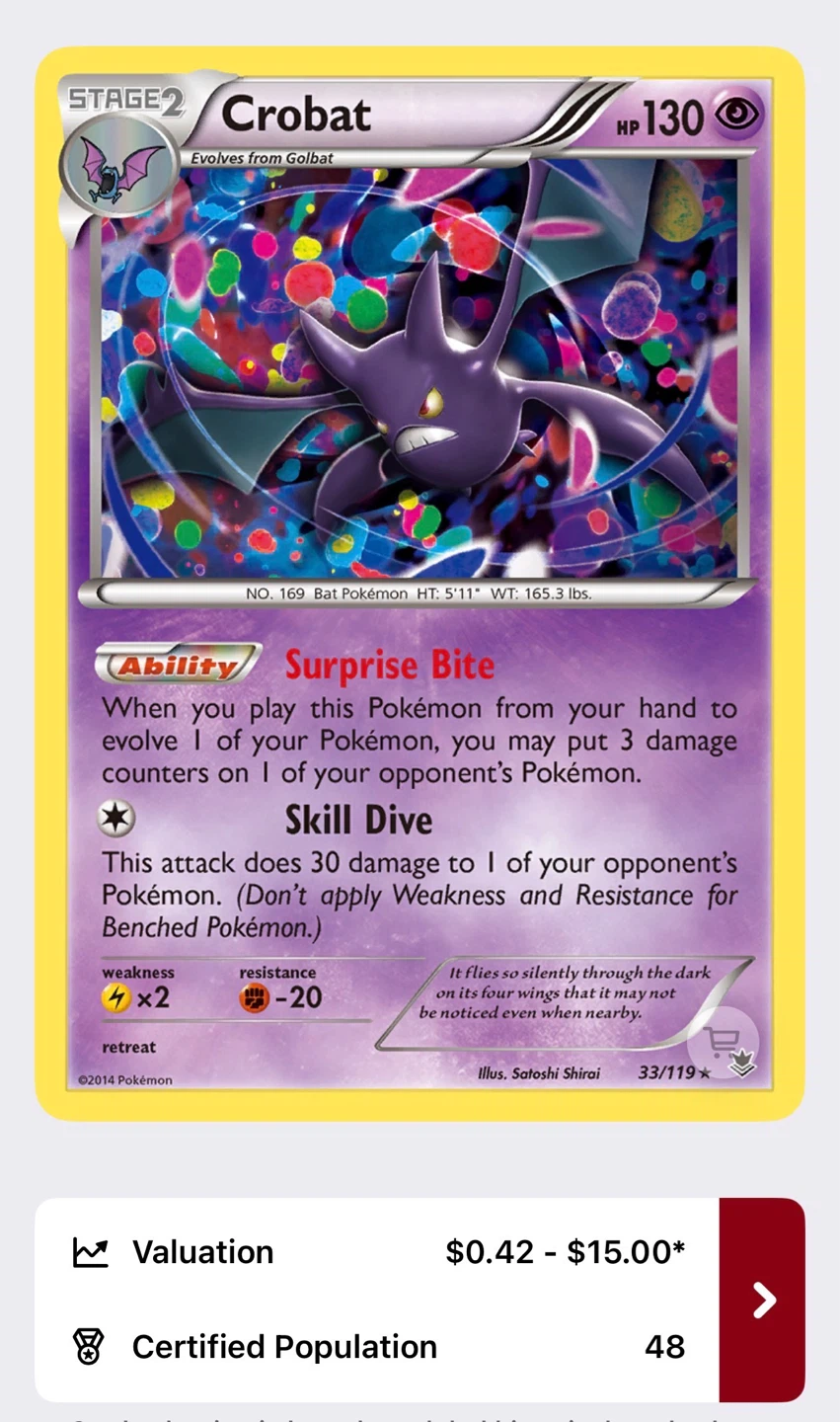 Pokemon Crobat Trading Card - photo 2