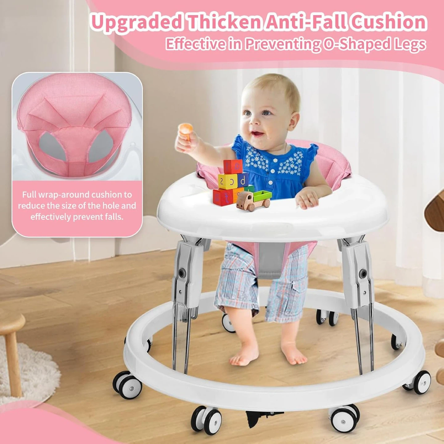 Like NEW Folding Baby Walker for 6-18 Months - Pink - $20 - photo 5
