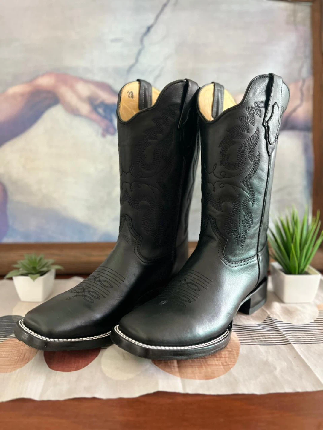 Men’s Black Leather Boot & Belt Combo - photo 2
