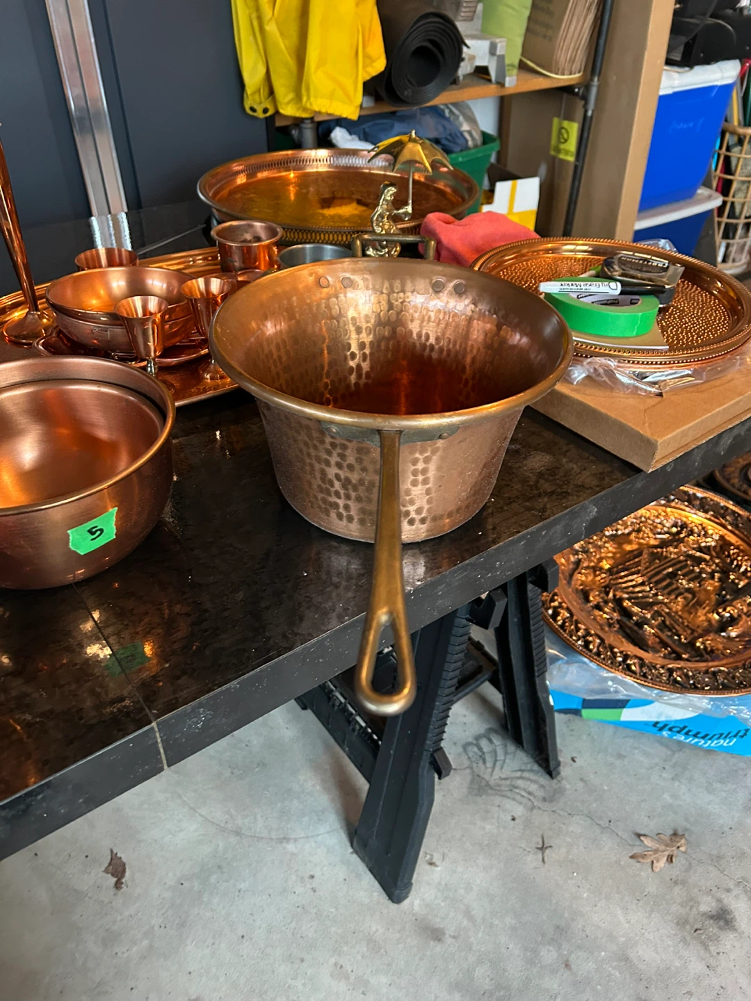 Vintage Hammered Copper Pot with Handle - photo 2