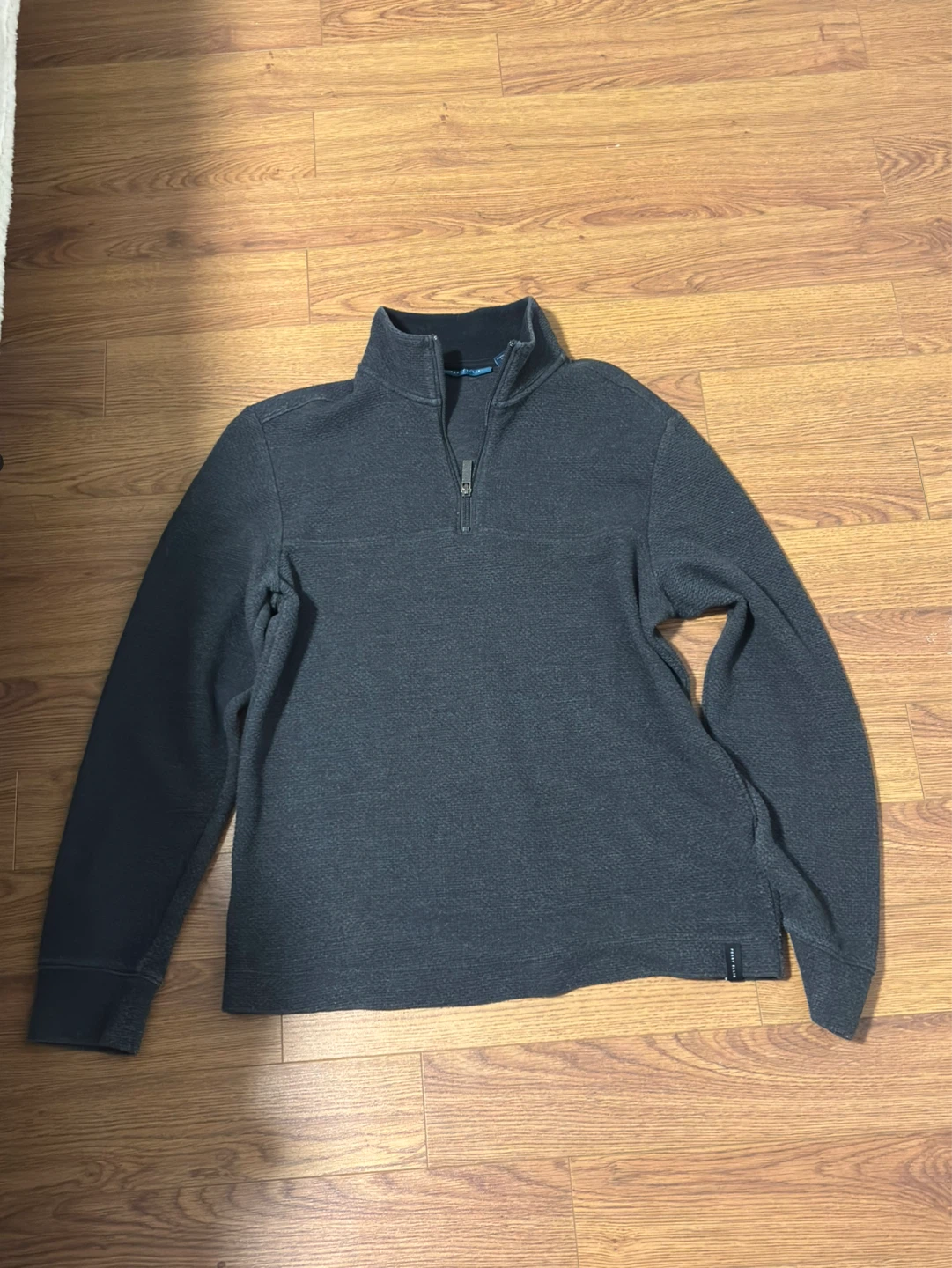 Perry Ellis 1/4 Zip Pullover Sweater - Charcoal Grey