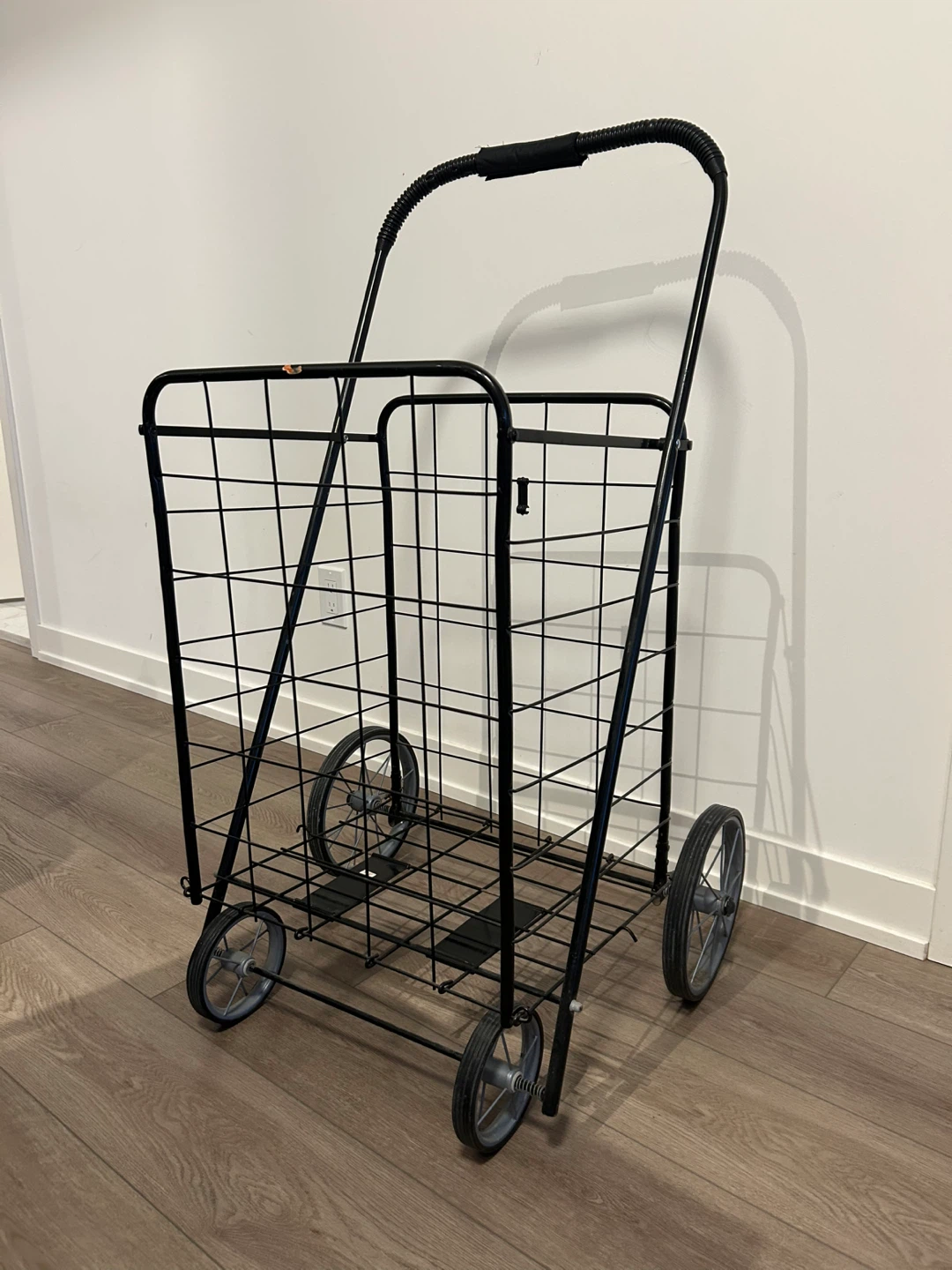 Black Rolling Shopping Cart Trolley