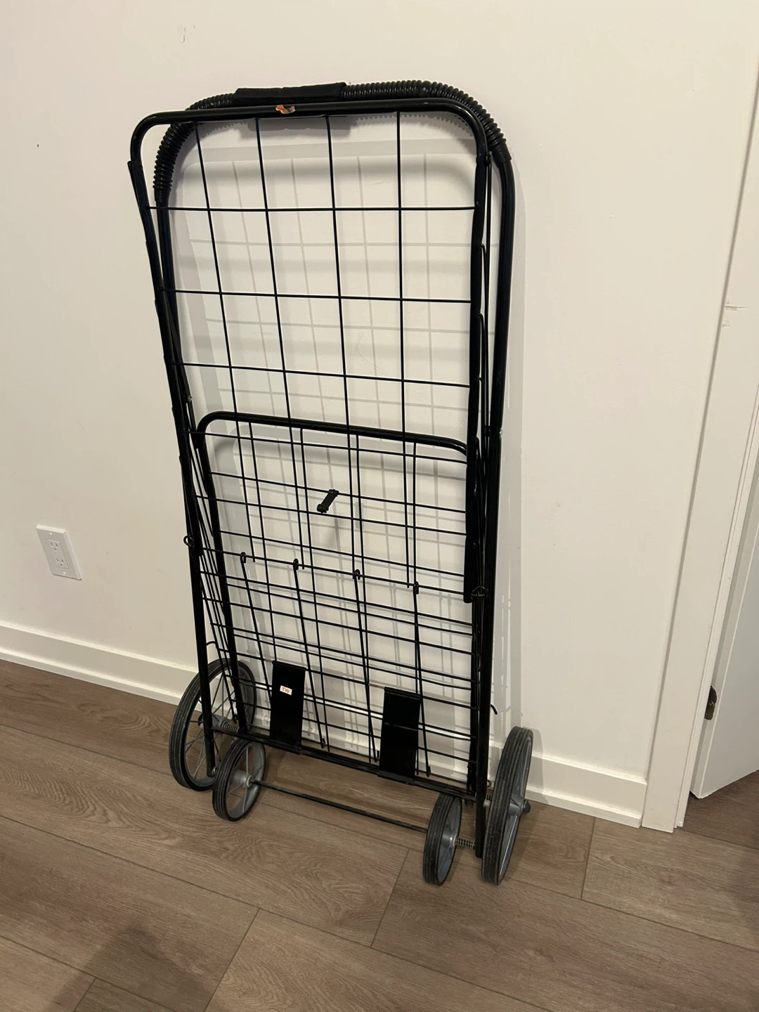Black Rolling Shopping Cart Trolley - photo 2