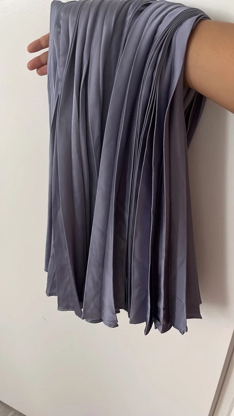 Dynamite Pleated Lavender Grey Midi Skirt (Final Sale)