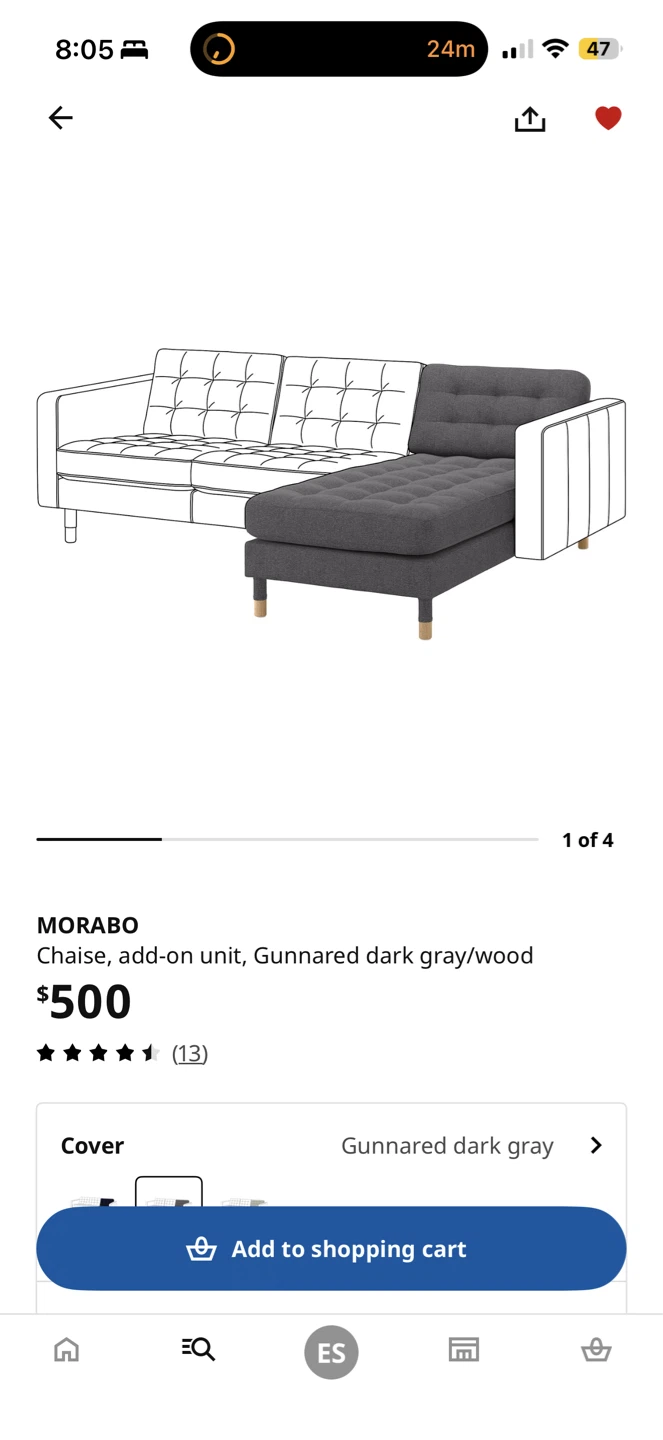 IKEA MORABO Chaise Add-on Unit - photo 3