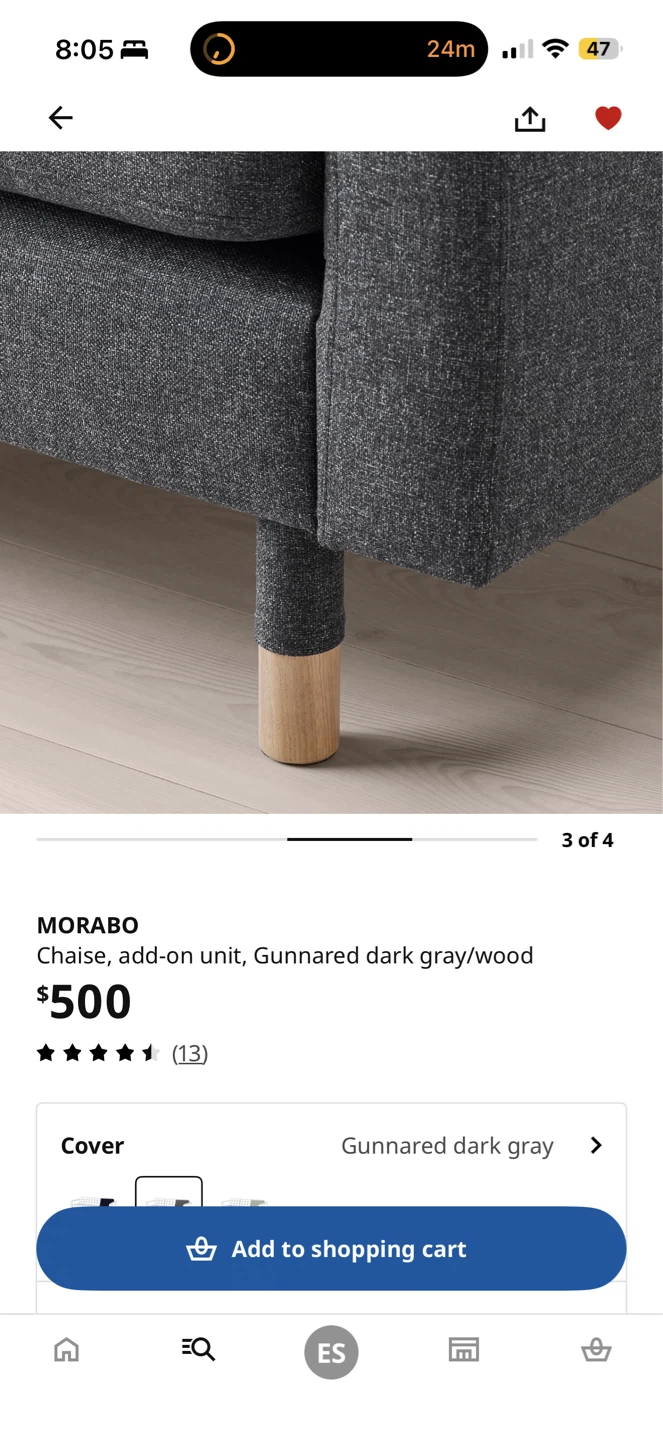 IKEA MORABO Chaise Add-on Unit - photo 5