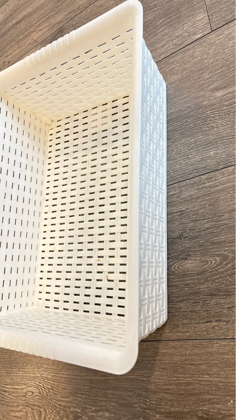 White Plastic Storage Basket