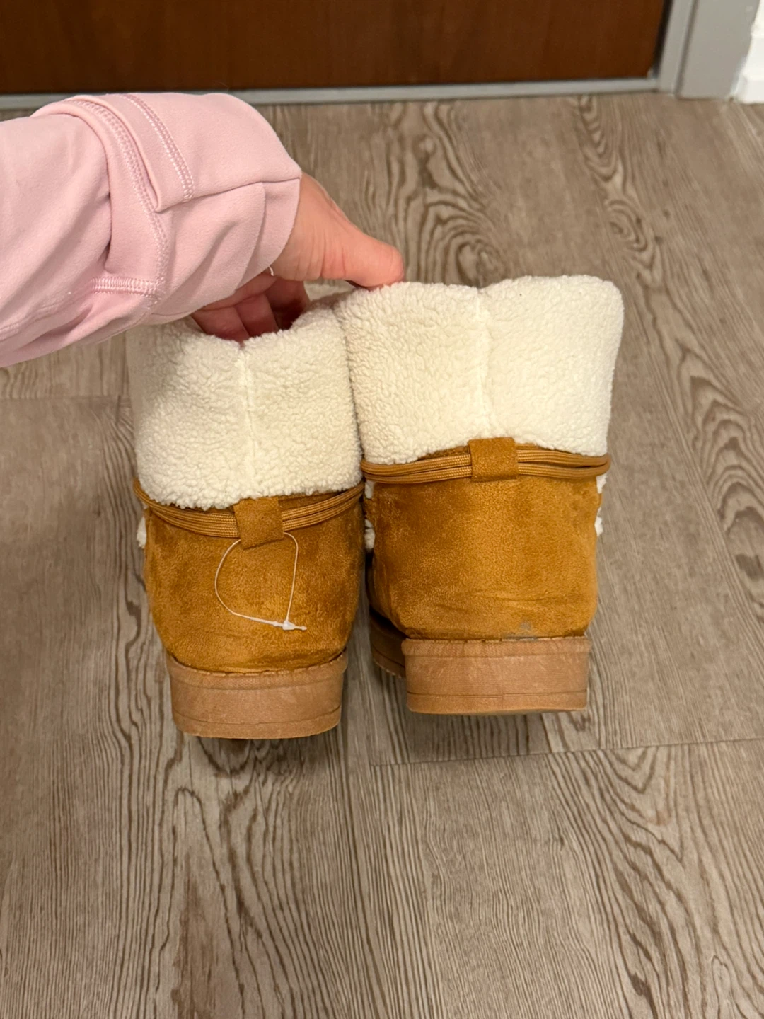 Women's Fuzzy Lined Ankle Boots - Tan/White - photo 3