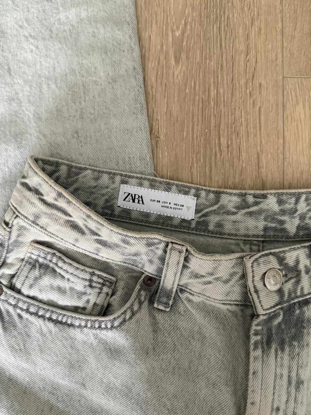 ZARA Acid Wash Denim Jeans - photo 3