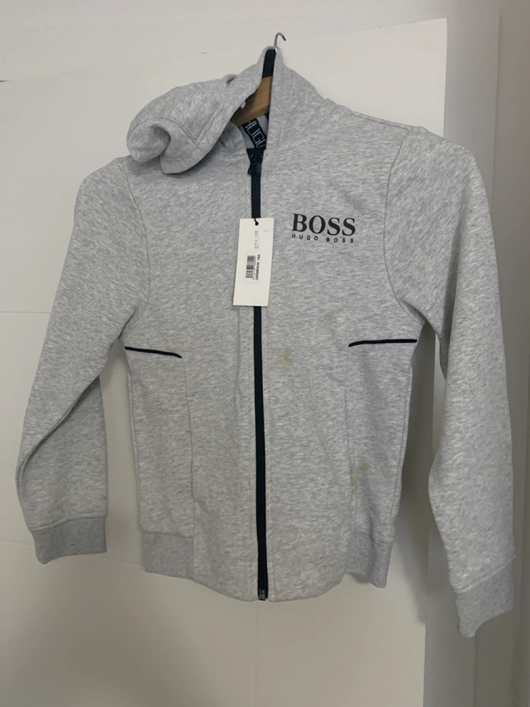 Hugo Boss 10A Kids Grey Zip-Up Hoodie