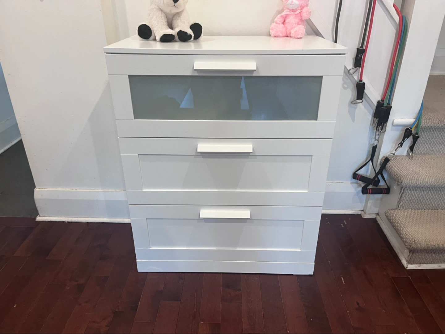 IKEA MALM 3-Drawer Chest with Frosted Top Drawer - photo 3