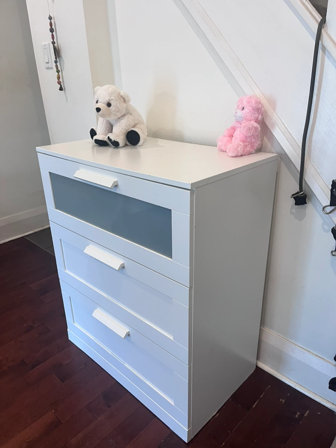 IKEA MALM 3-Drawer Chest with Frosted Top Drawer