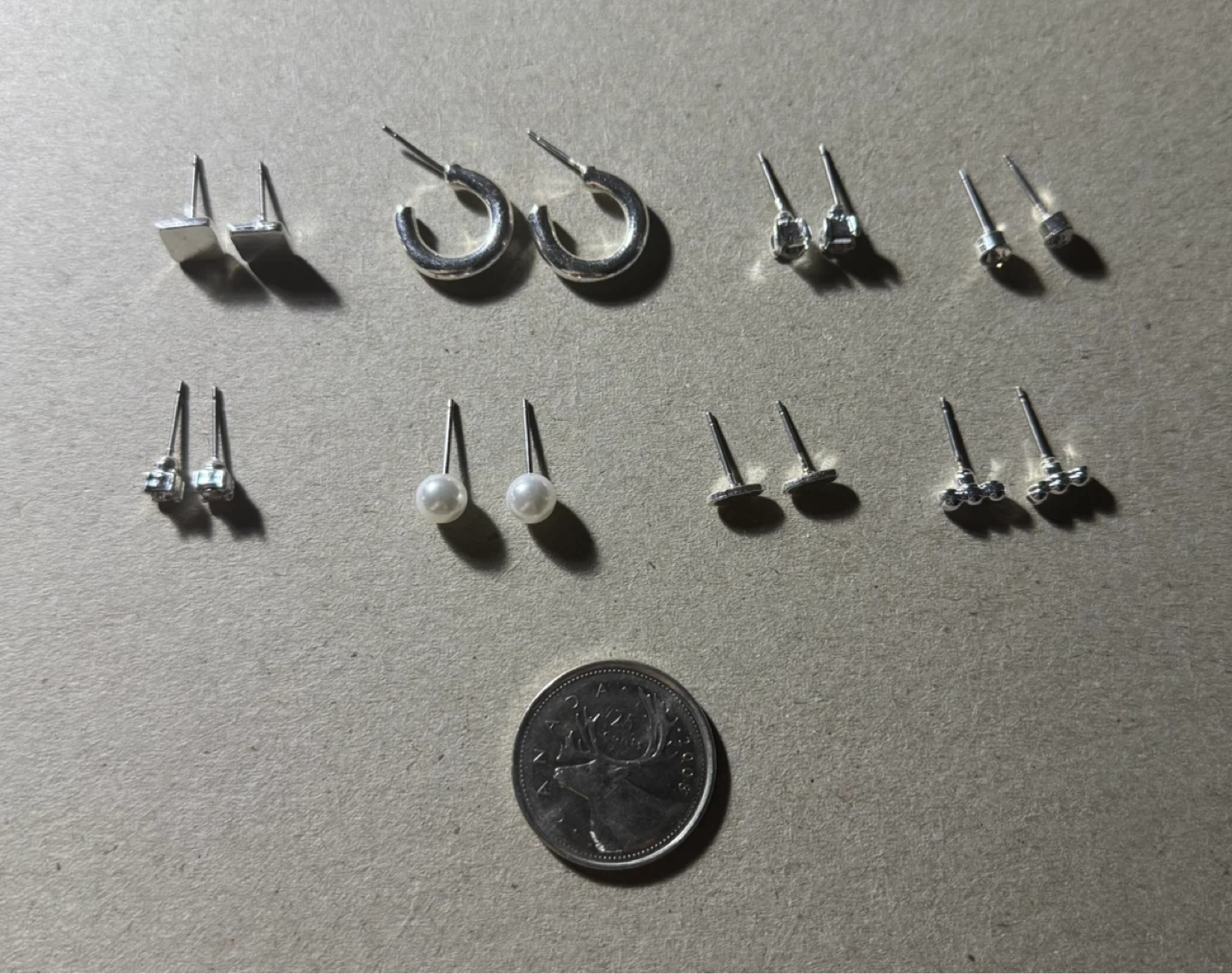 Assorted Silver Stud Earrings and Hoops Bundle - photo 2