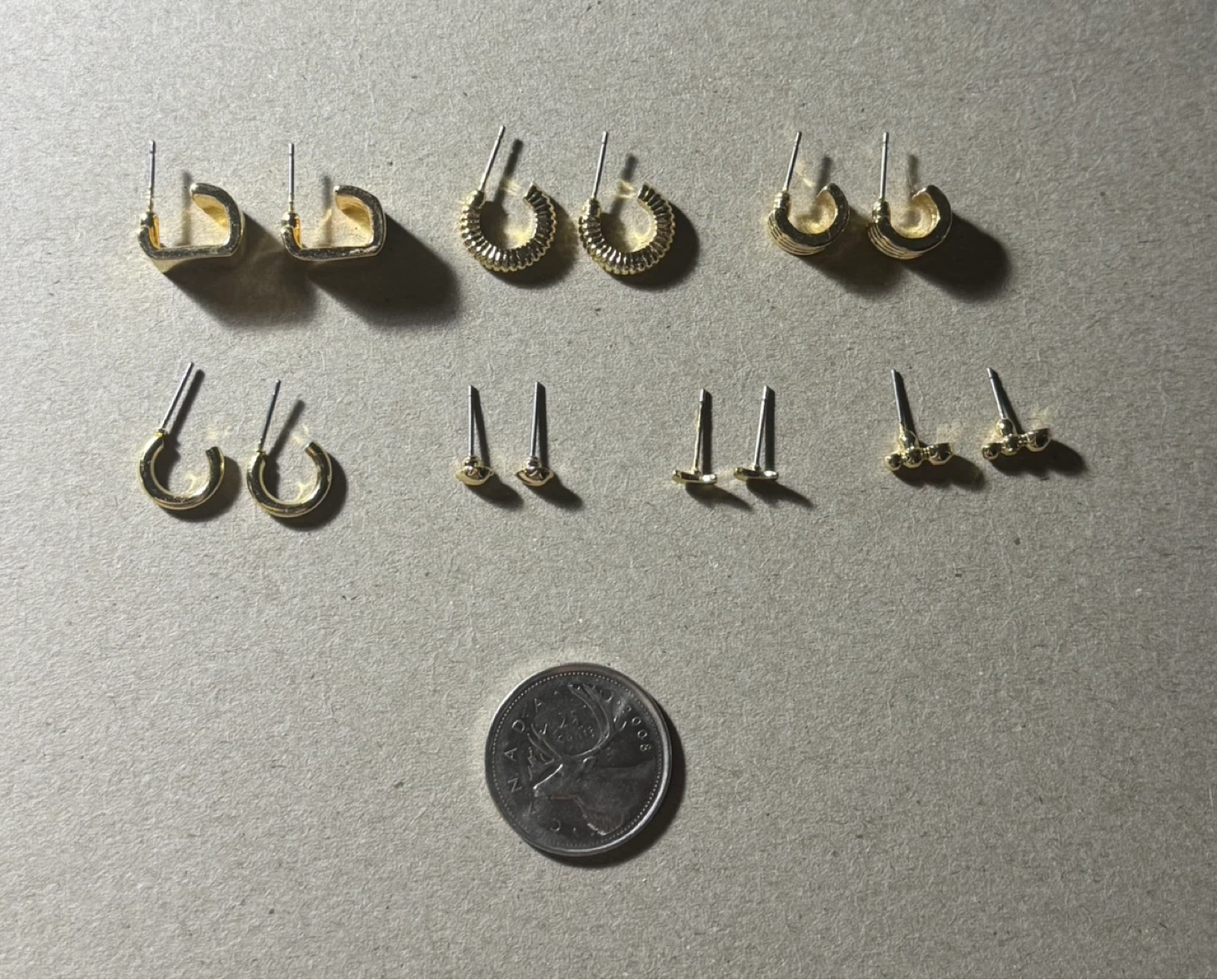 Assorted Gold Tone Stud Earrings Bundle - photo 2