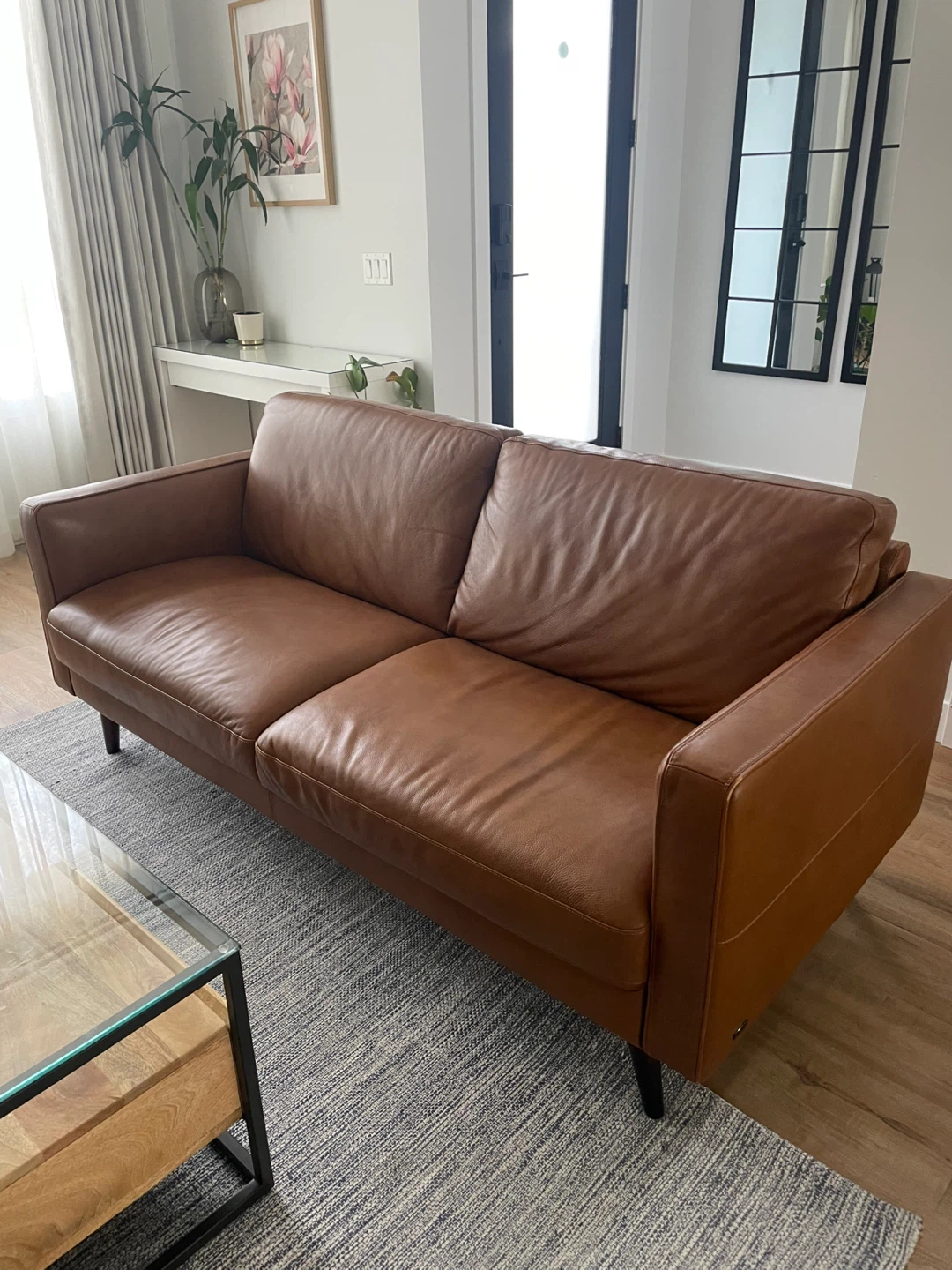 Natuzzi Editions Leather Sofa - Brown