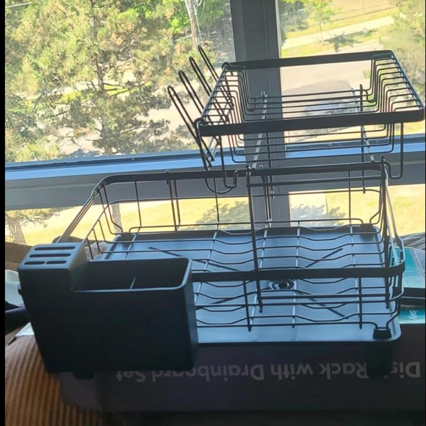 2-Tier Dish Drying Rack with Utensil Holder - photo 4