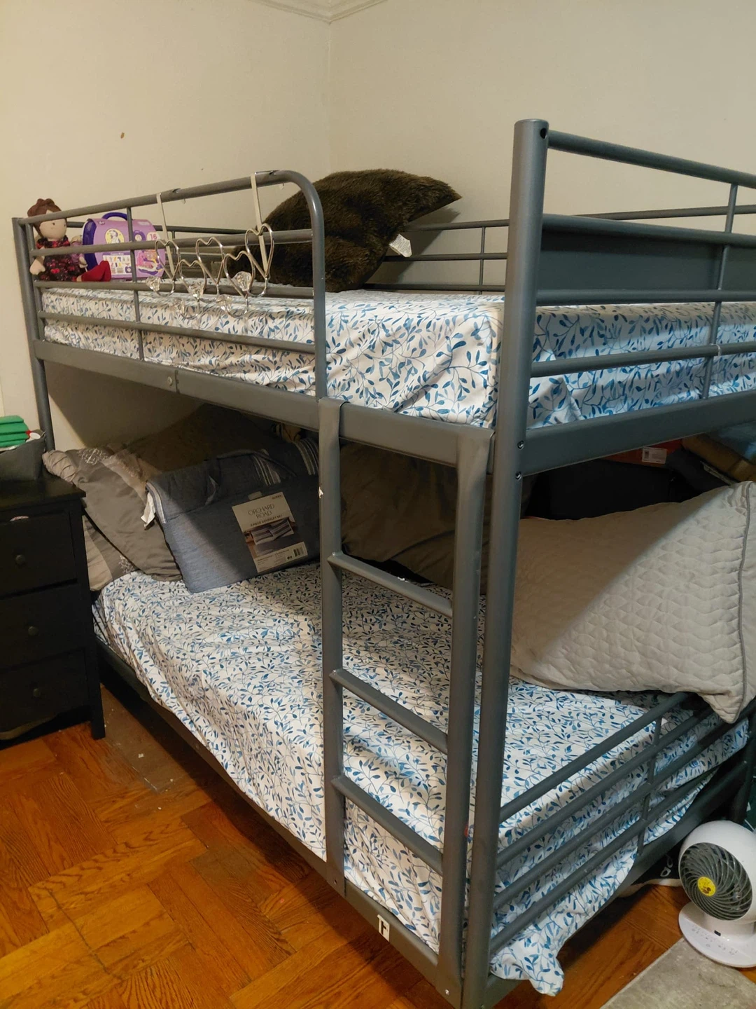 2 Gray Metal Twin over Twin Bunk Bed Frame - photo 2