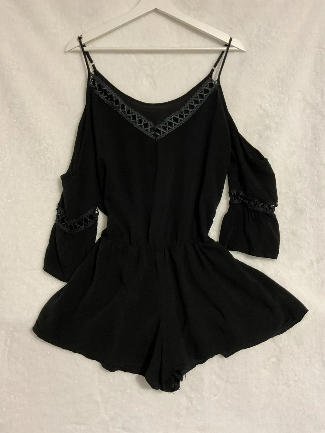 Black Cold Shoulder Romper - photo 2
