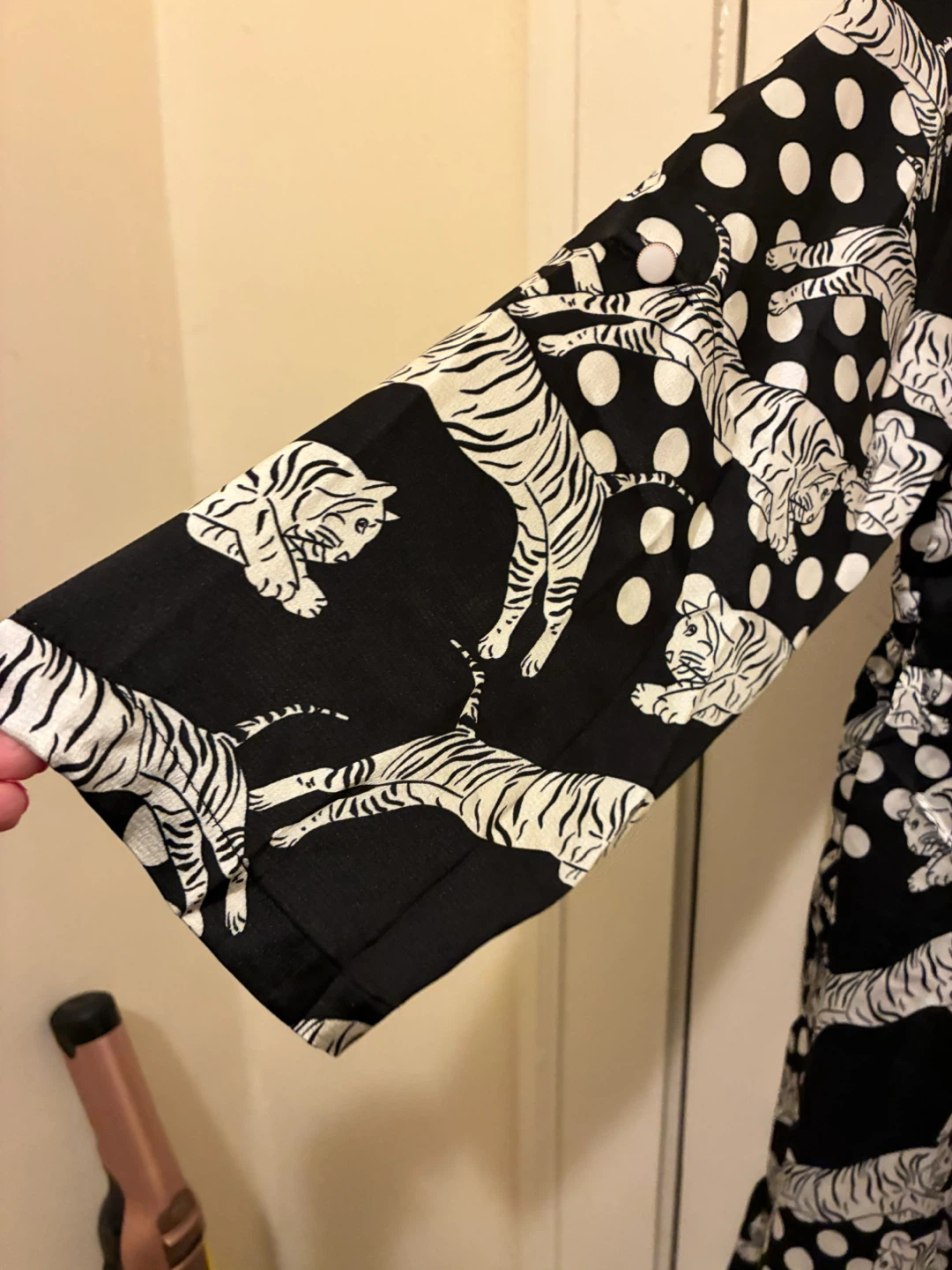 Black and White Tiger and Polka Dot Dress - photo 4