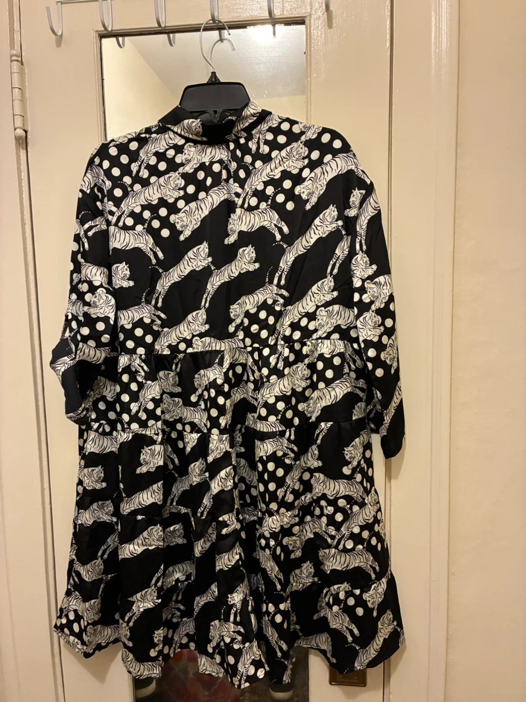 Black and White Tiger and Polka Dot Dress - photo 3