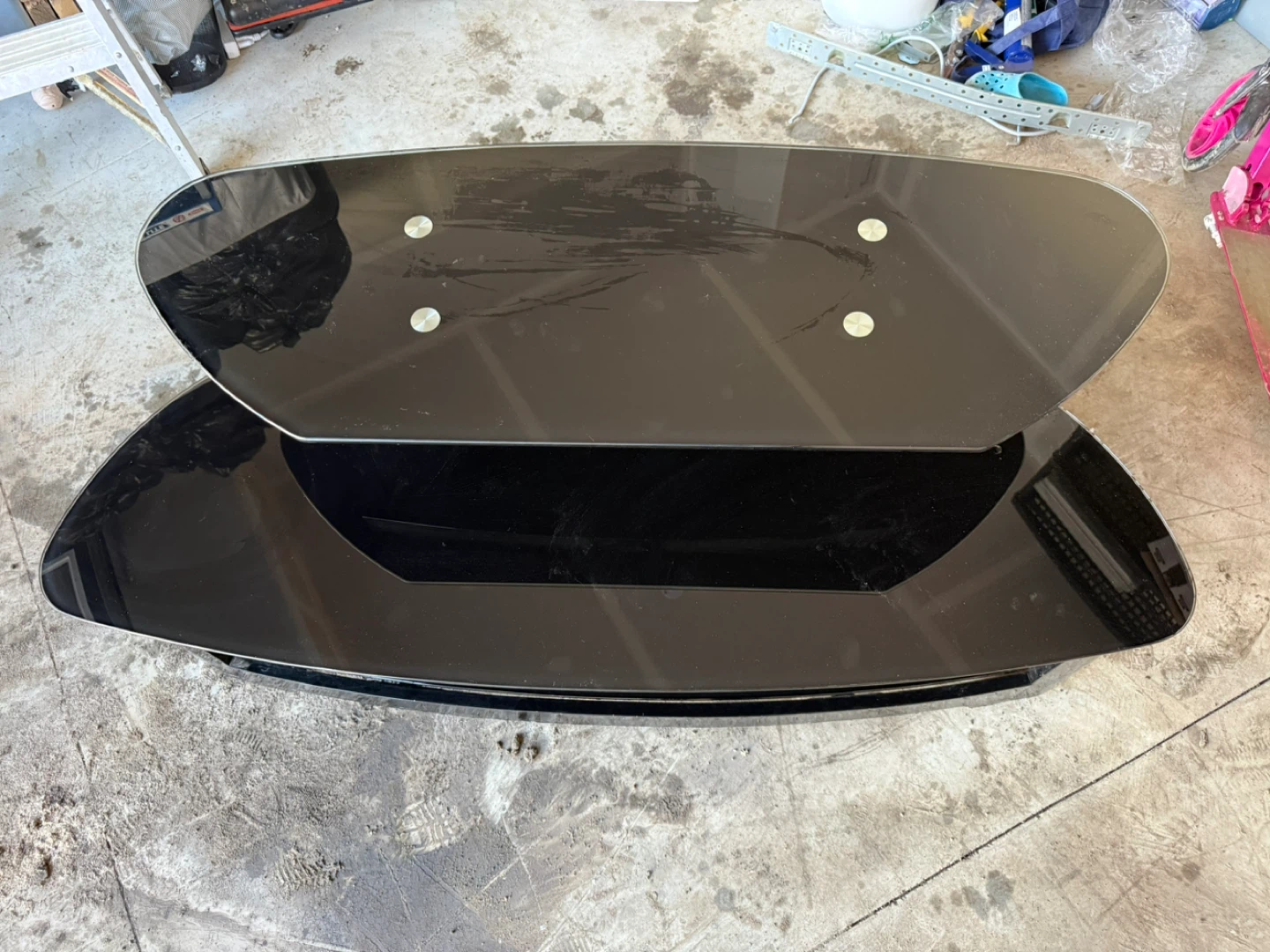Black Glass TV Stand