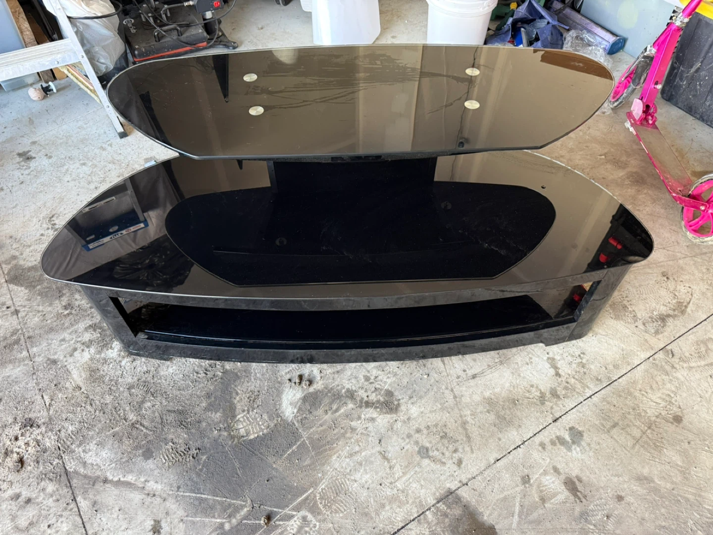 Black Glass TV Stand - photo 2