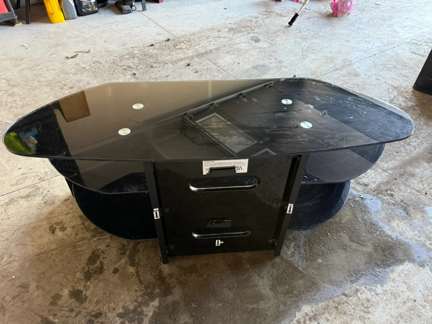 Black Glass TV Stand - photo 3