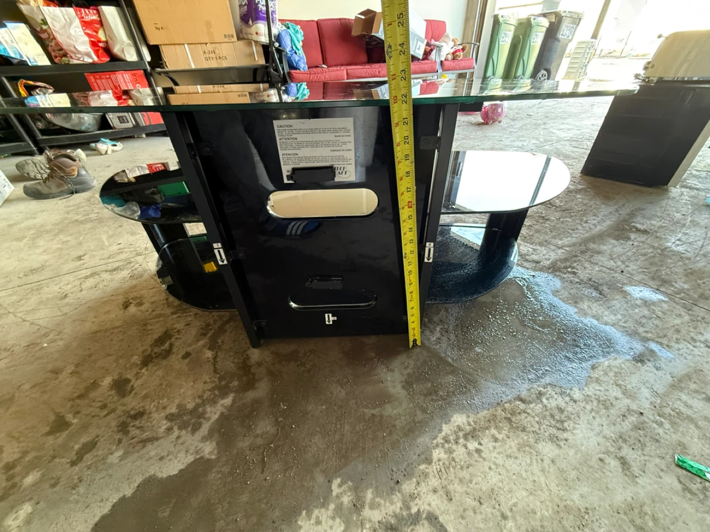 Black Glass TV Stand - photo 4