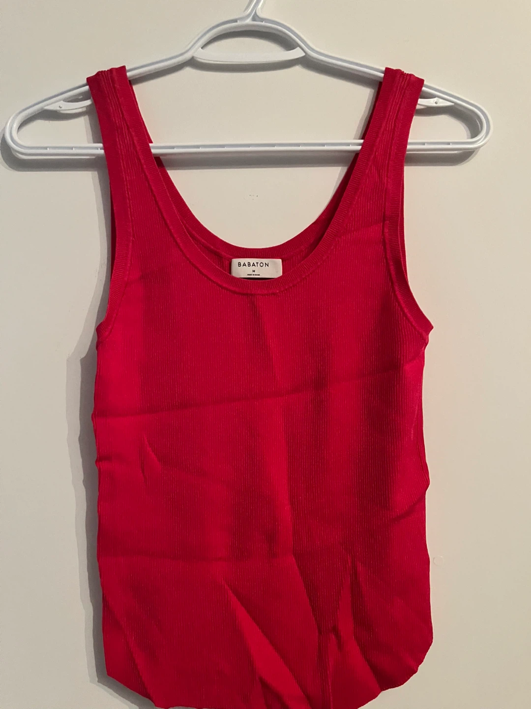 Babaton Pink Ribbed Tank Top - Size M