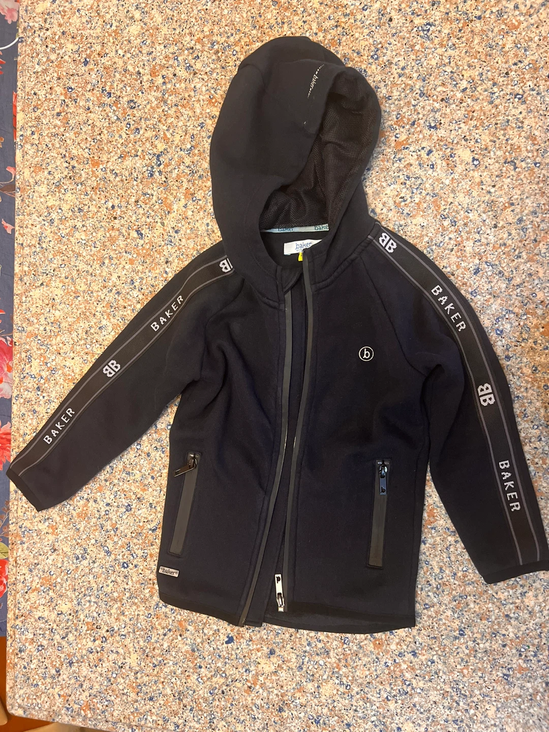 Baker by Ted Baker Navy Zip-Up Hoodie - Size 6