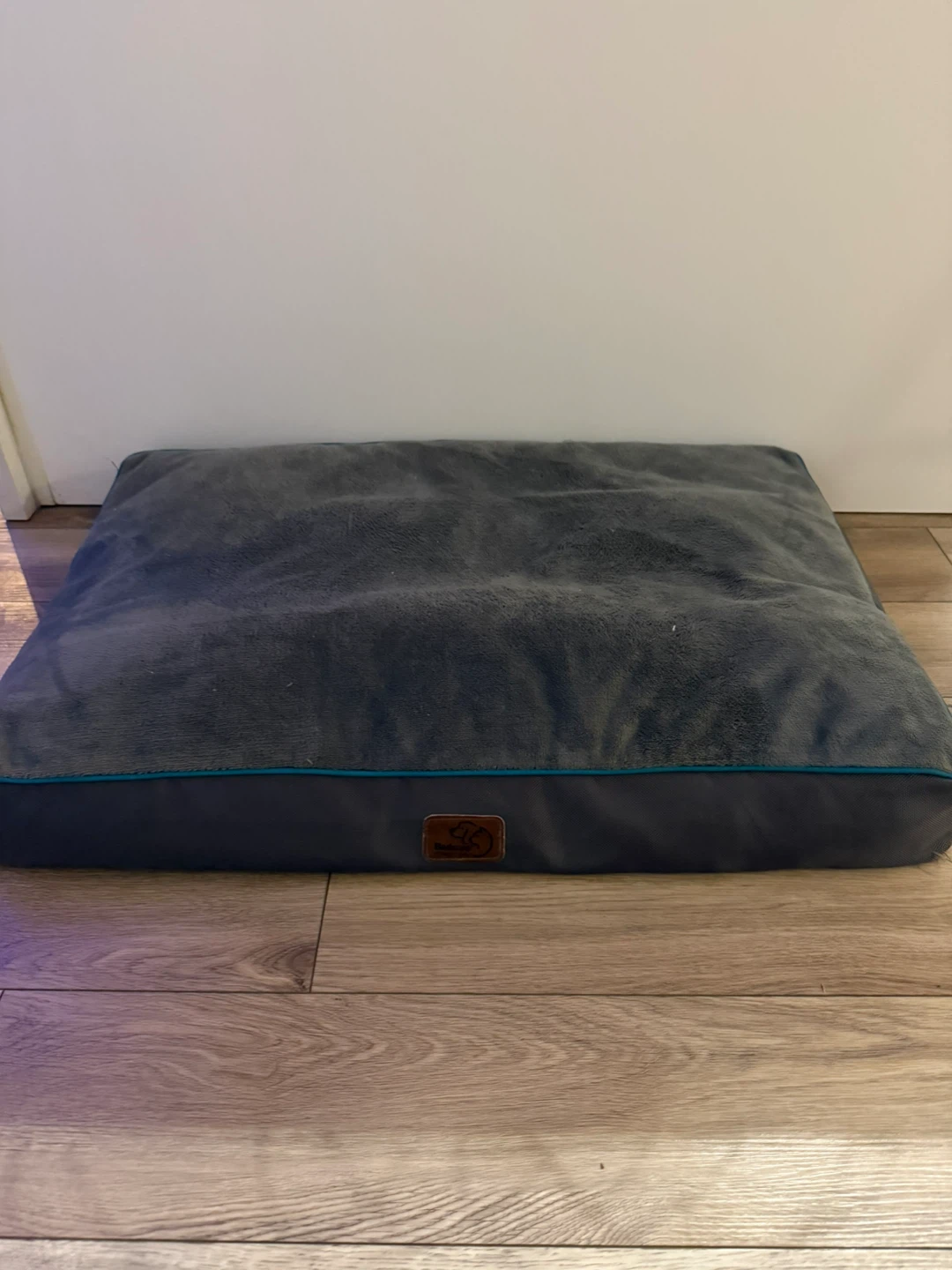 Grey Plush Dog Bed