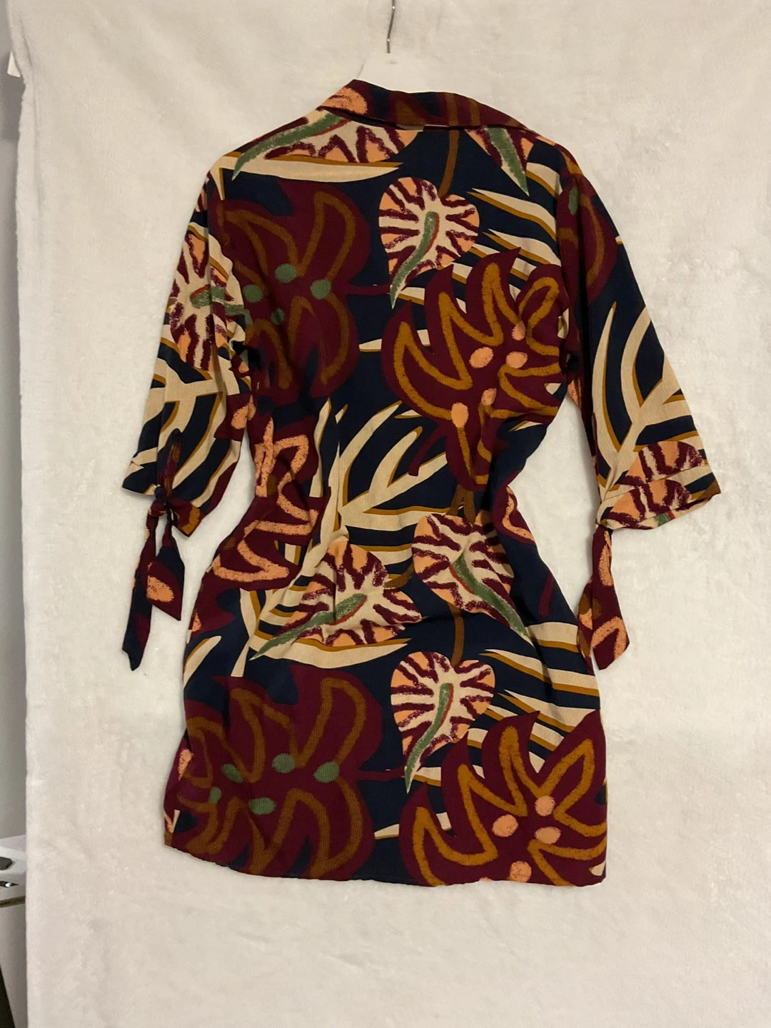 Women's Button-Up Dress with Abstract Print