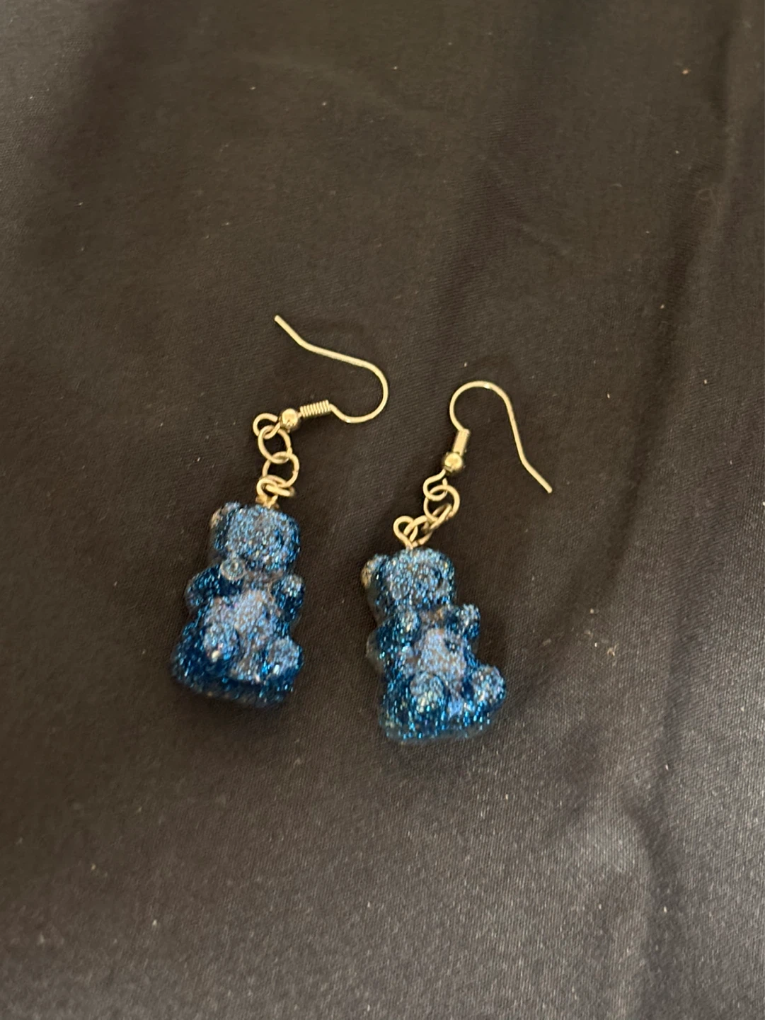 Blue Glitter Gummy Bear & Building Block Earrings - photo 2
