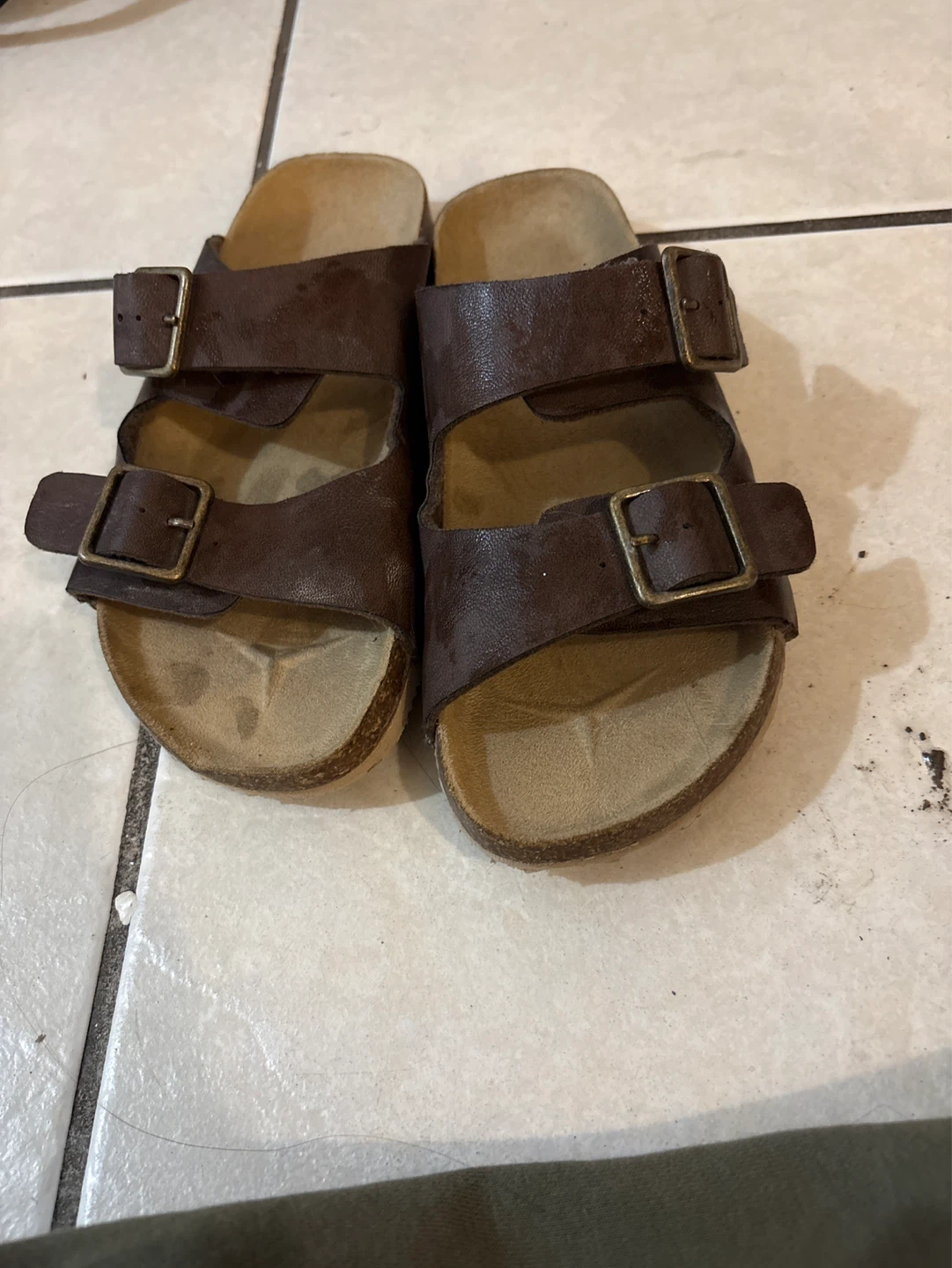 Brown Double Strap Birkenstock Style Sandals - photo 2