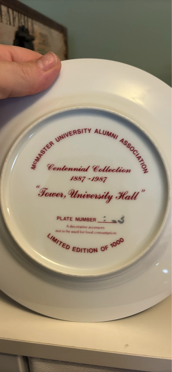 McMaster University Centennial Collection Decorative Plate - photo 3