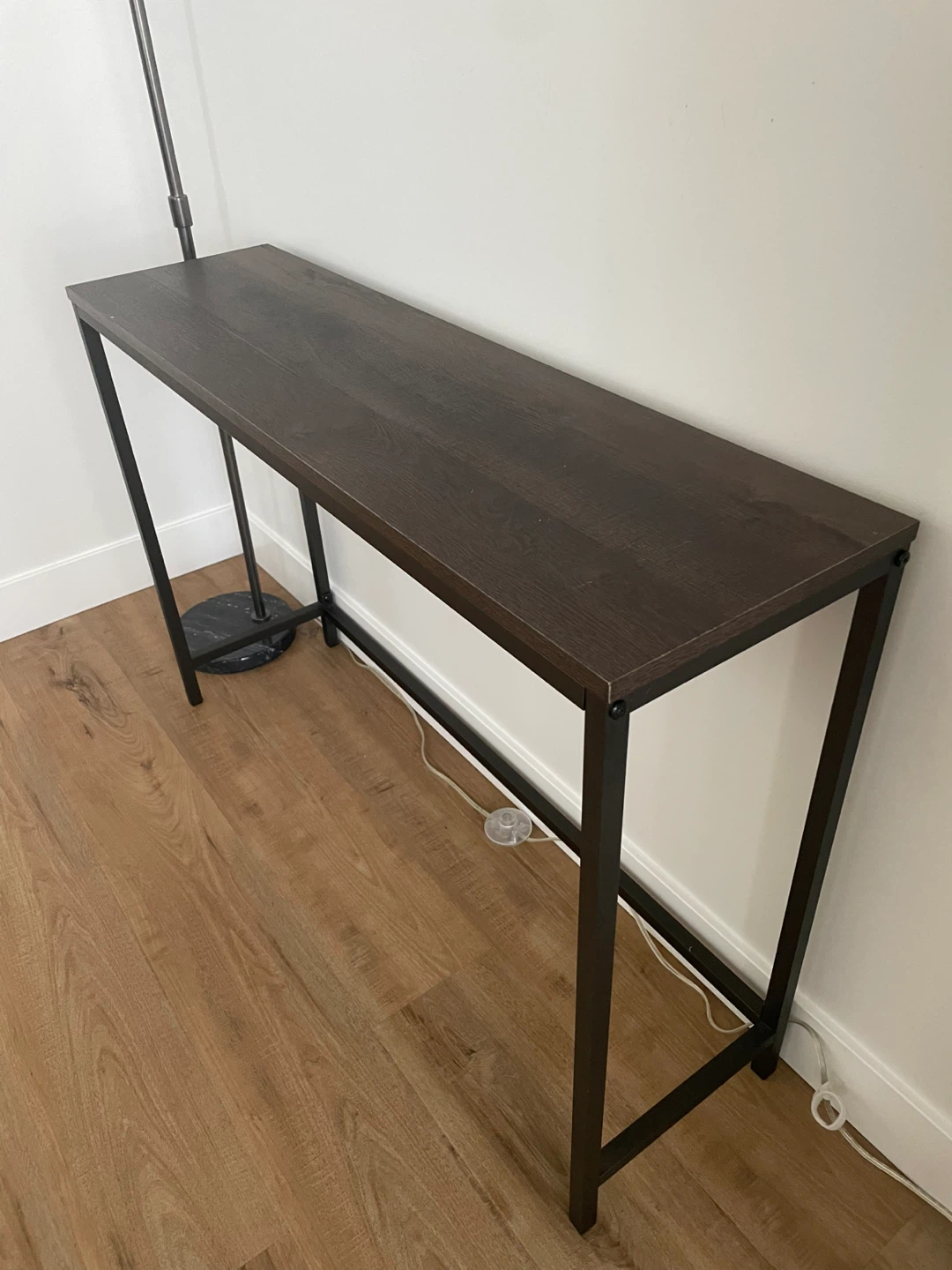 Walnut Console Table with Black Metal Frame - photo 2