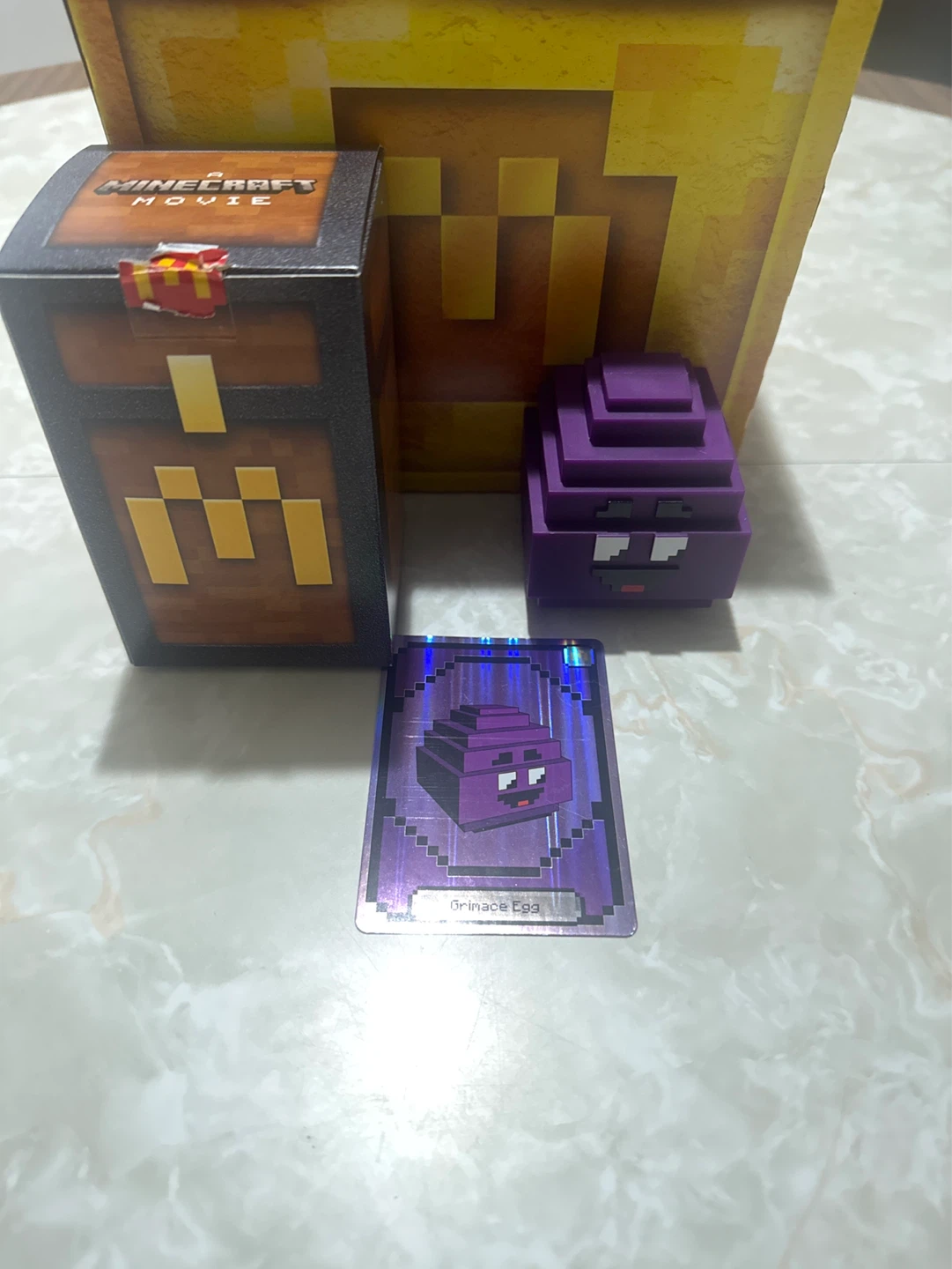Minecraft Movie Grimace Egg Toy and Card