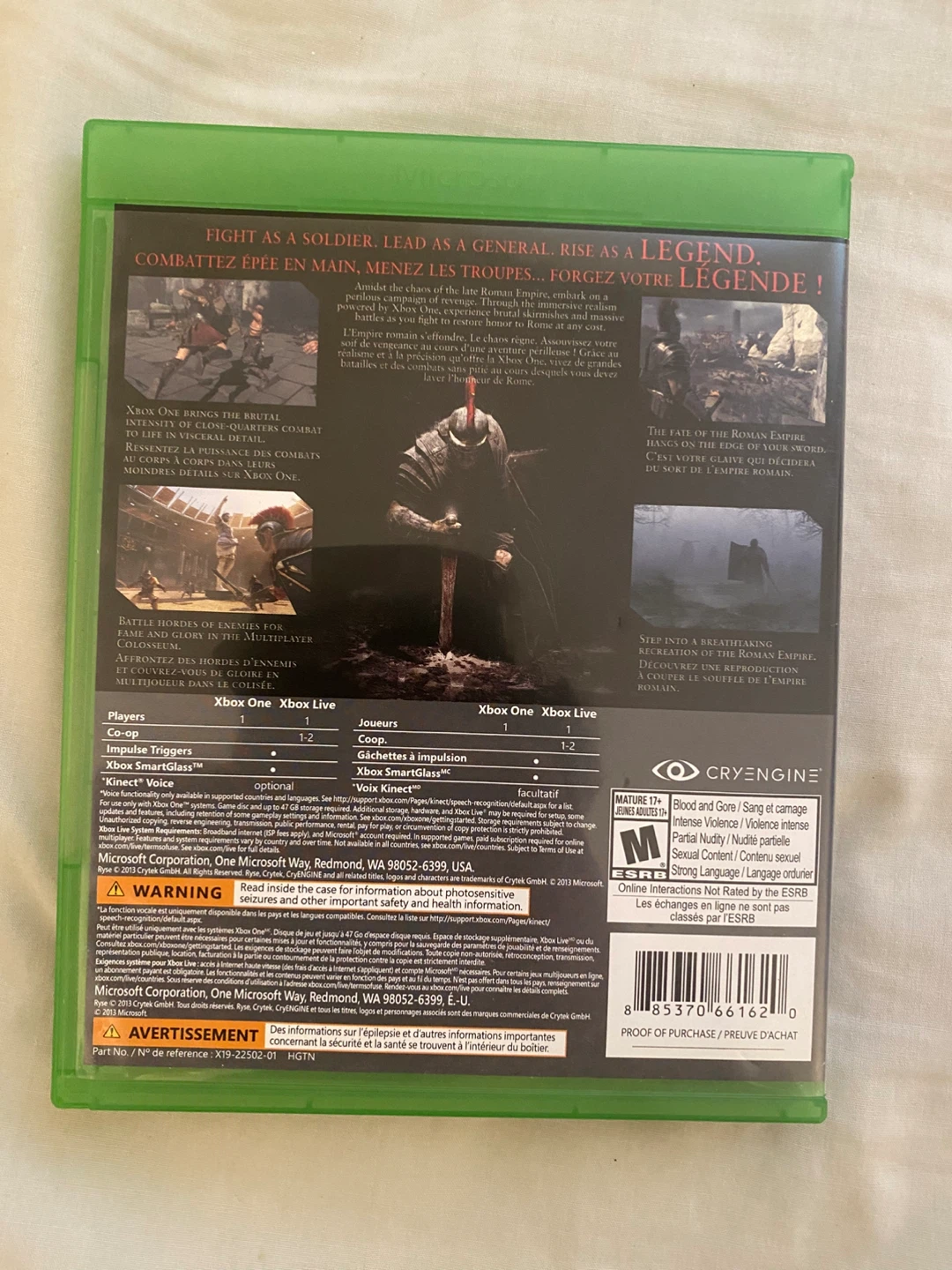 Ryse: Son of Rome Xbox One Game - photo 3