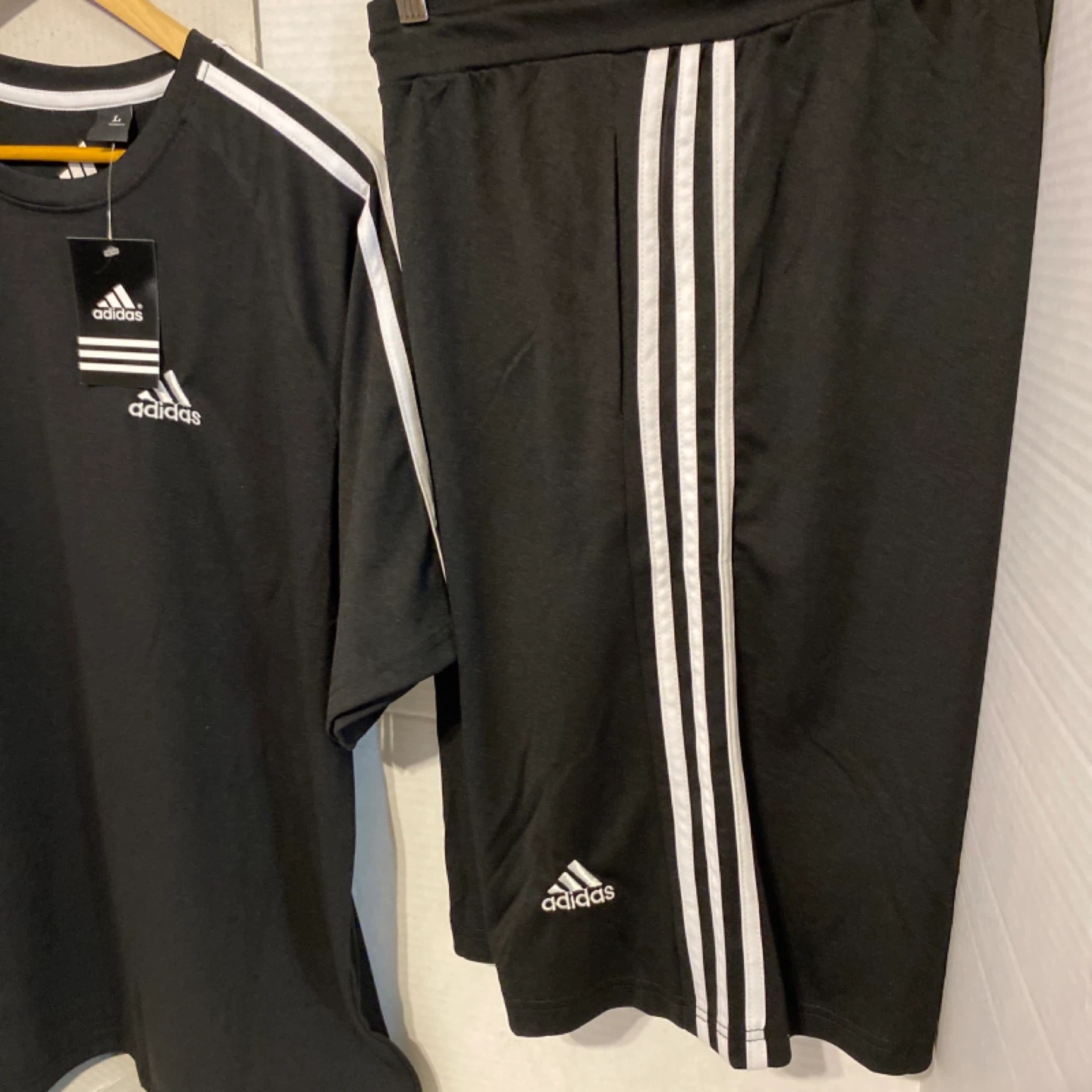 Adidas Black Athletic T-Shirt and Shorts Set