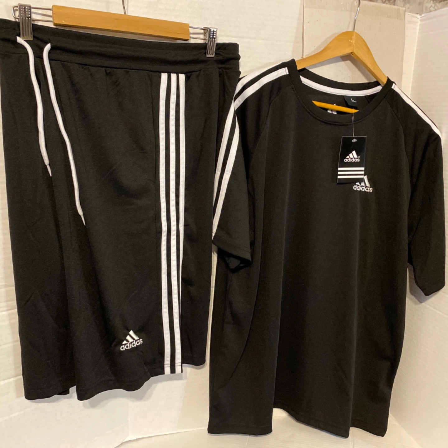 Adidas Black Athletic T-Shirt and Shorts Set - photo 3