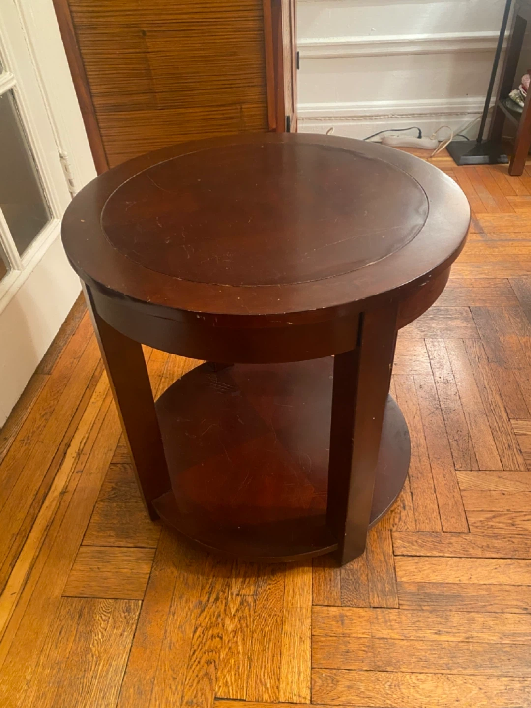 Round Wood End Table - photo 2