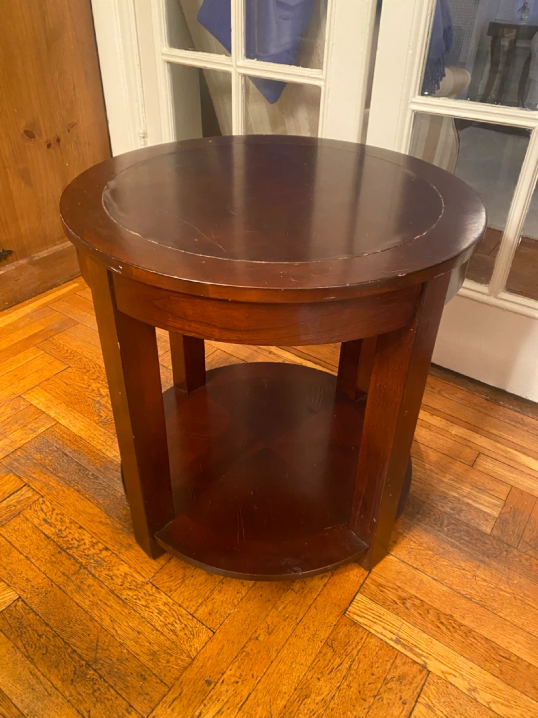 Round Wood End Table
