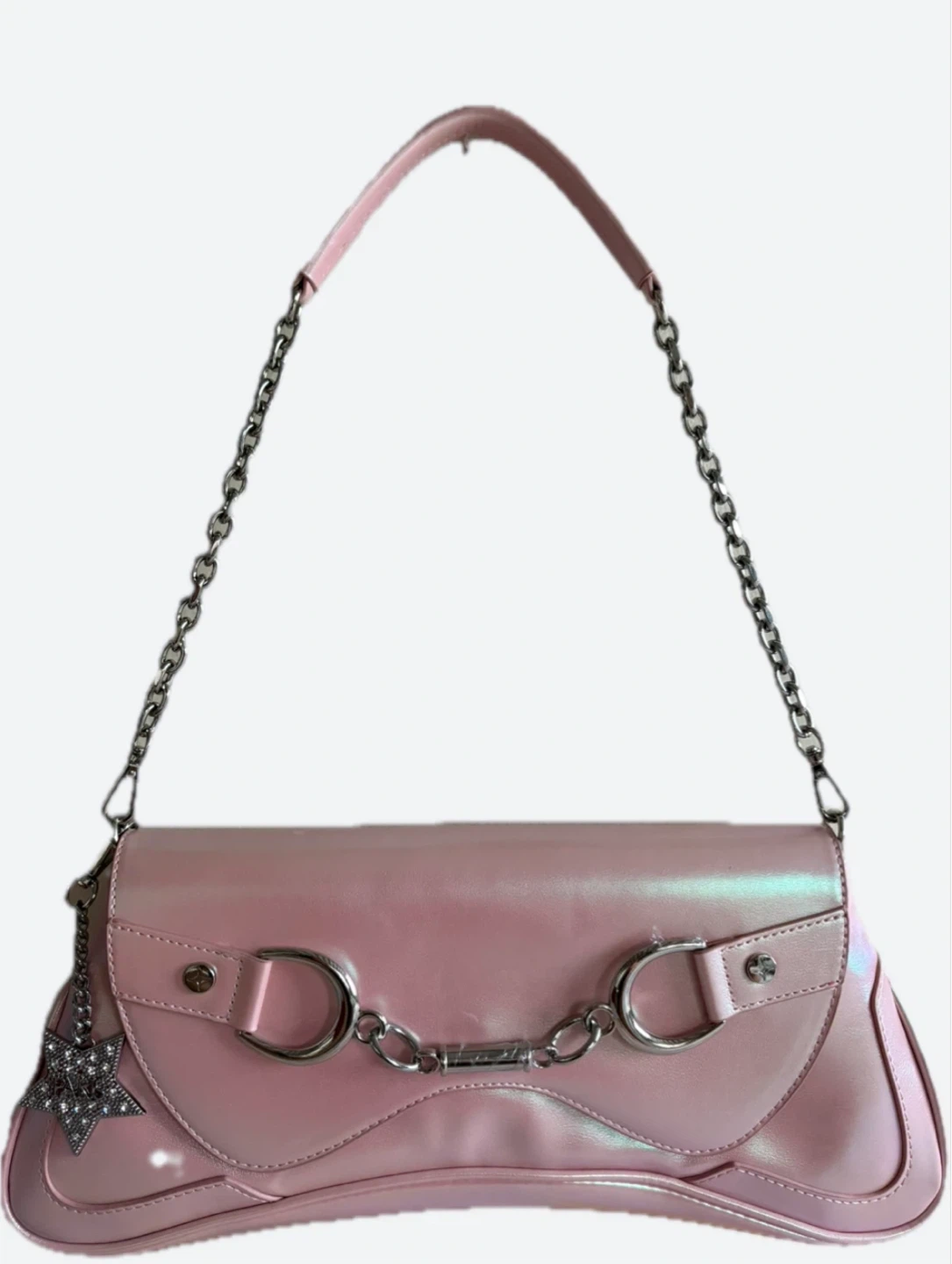 Paris Hilton Pink Y2K Shoulder Bag with Chain Strap