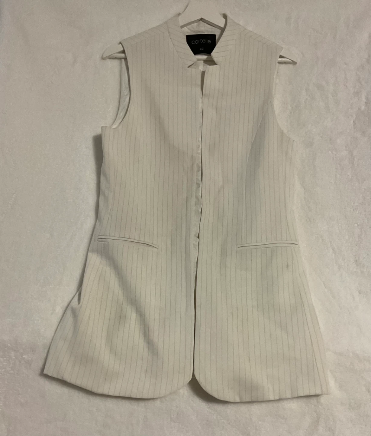 Corfaile Women's White Pinstripe Vest - Size XS - photo 2