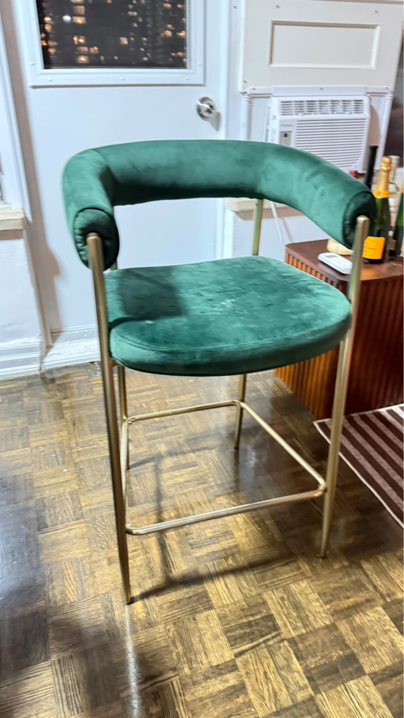 Green Velvet Bar Stool