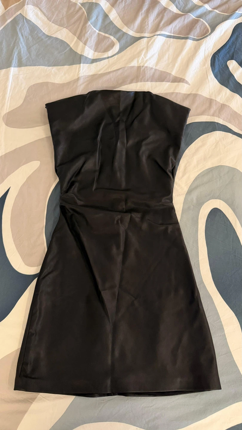 Zara Black Faux Leather Dress - XS