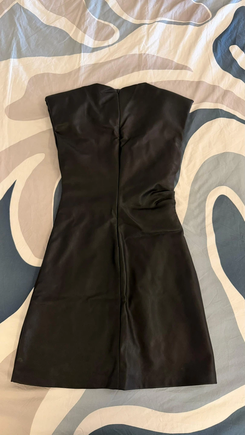 Zara Black Faux Leather Dress - XS - photo 2