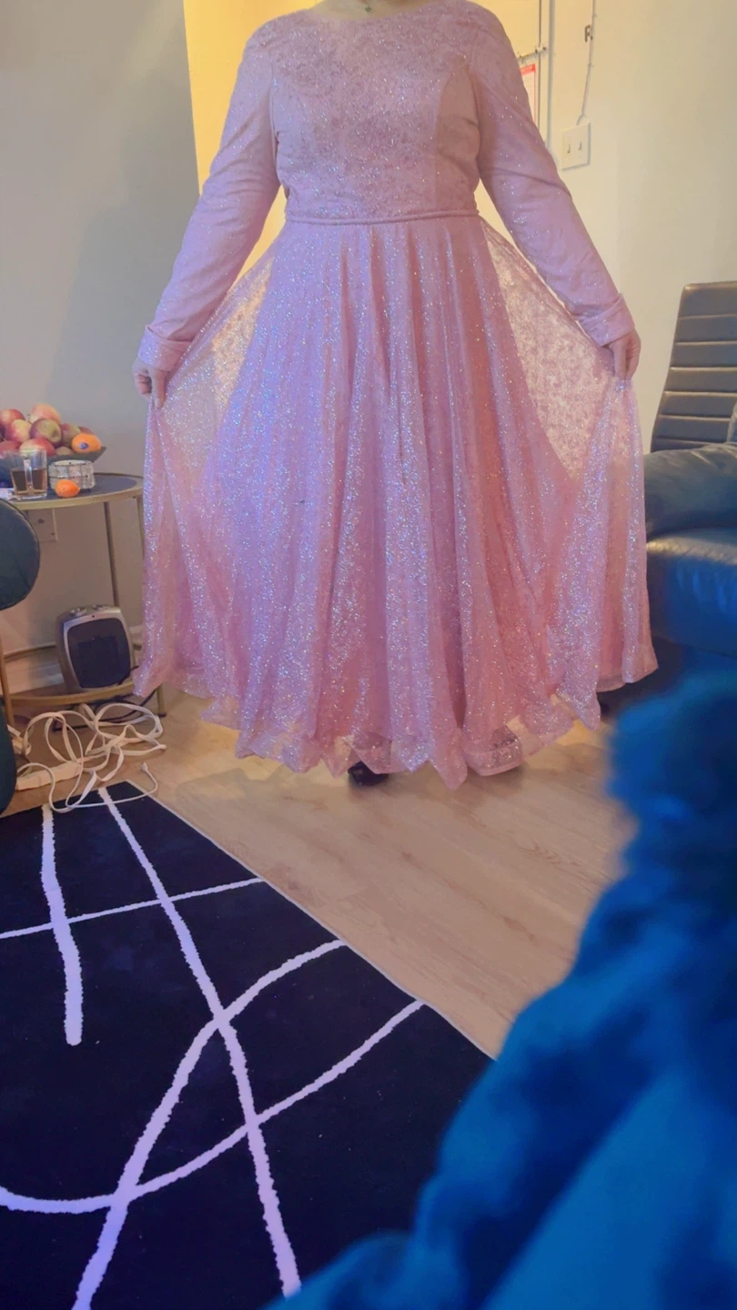 Pink Sequin Long Sleeve Maxi Dress - photo 3