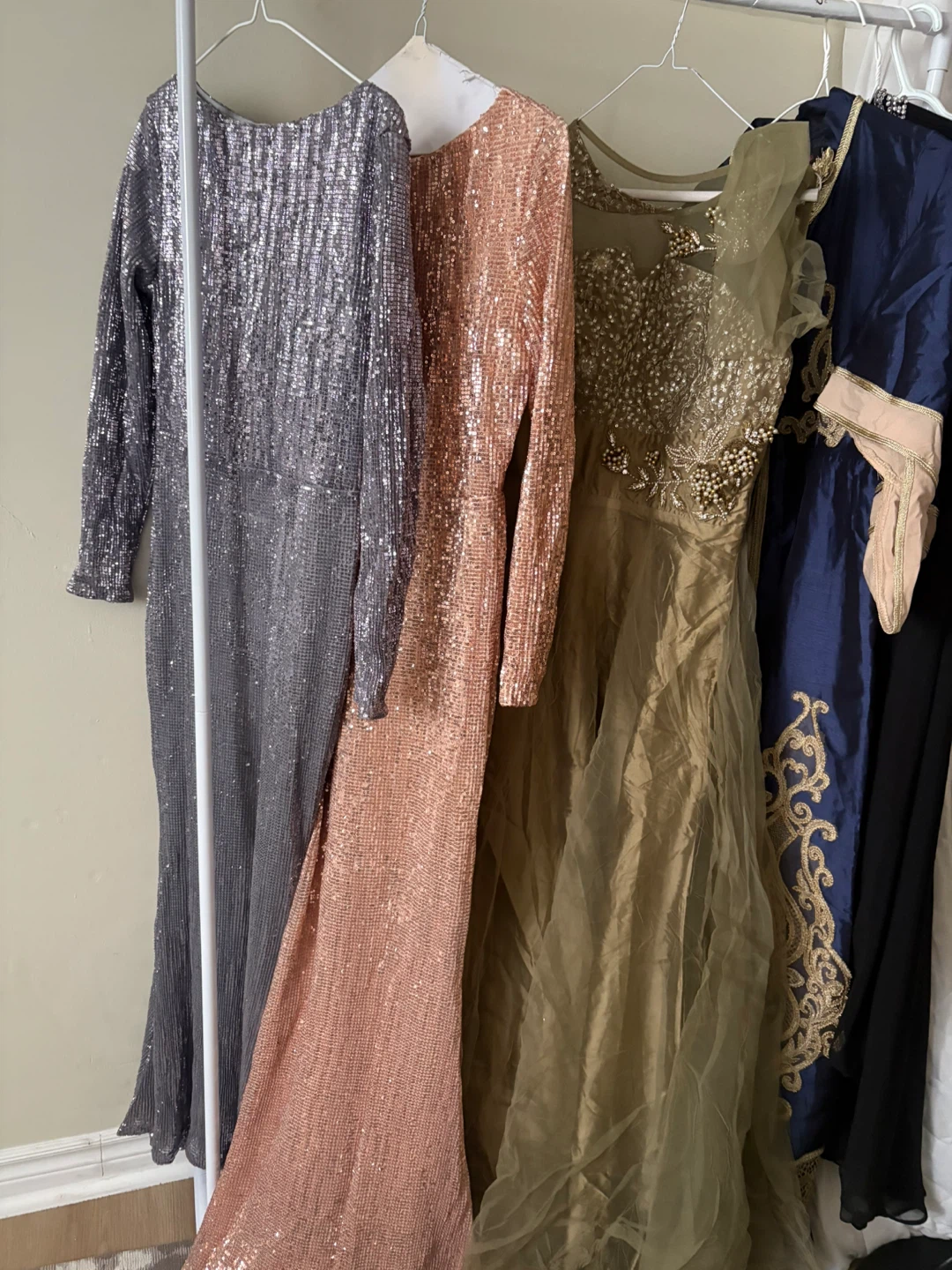 Pink Sequin Long Sleeve Maxi Dress - photo 2